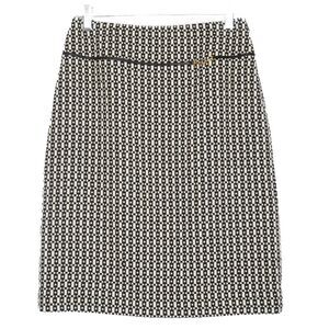Banana Republic 100% Wool Skirt Size 0 Black‎ Ivory Pencil Tweed